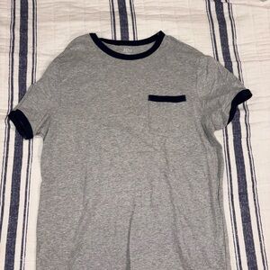 J. Crew Gray Tee with Navy Trim